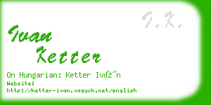 ivan ketter business card